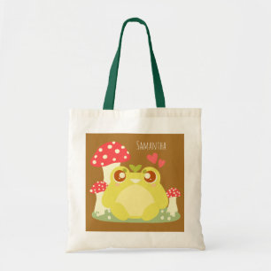 Tote Bag Cute Grenouille Verte Assis Dans La Nature