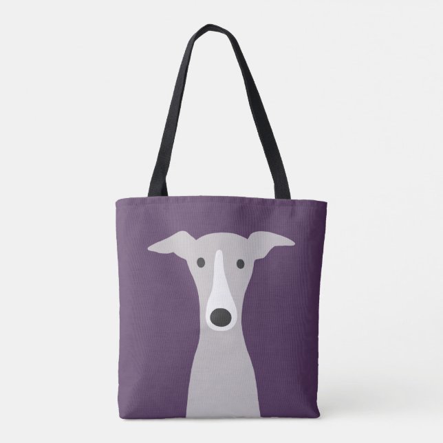 Tote Bag Cute Greyhound, Greyhound italien ou Chien Whippet (Dos)