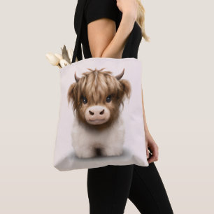 Tote Bag Cute Highlands Scottish Cow