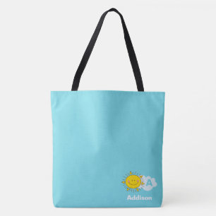 Tote Bag Cute Kawaii Happy Sunshine Monogram Add Your