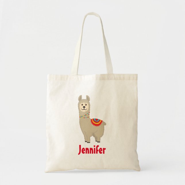 Tote Bag Cute kawaii llama (Devant)