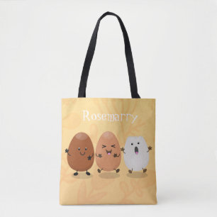 Tote Bag Cute kawaii oeufs humoristique dessin animé