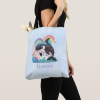 Cute Kawaii Orca Killer Whale Rainbows Papillons