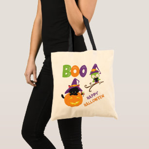 Tote Bag Cute Kitten et hibou Halloween Trick ou Treat
