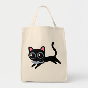 Tote Bag Cute Kitty Chat avec un cadeau de poisson pour les