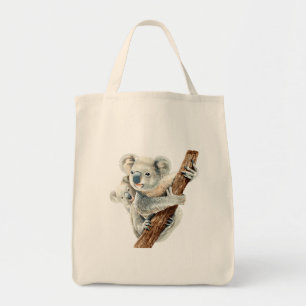 Tote Bag Cute Koala Ours Et Bébé Aquarelle Réaliste