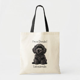 Tote Bag Cute Labradoodle Puppy - Je suis un Doodle!