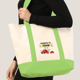 Tote Bag Cute ladybugs promoted to grandma green
