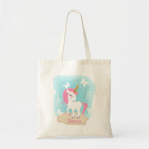 Tote Bag Cute licorne aux papillons.