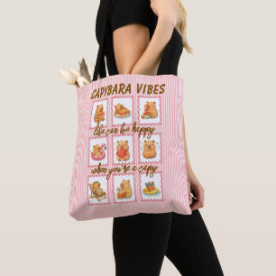 Tote Bag Cute Life est heureux comme un capybara VIBES DE C