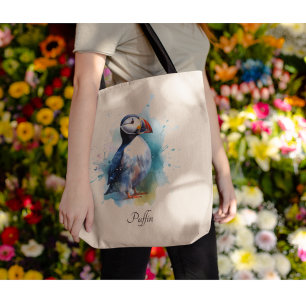 Tote Bag Cute macaron en bleu aquarelle