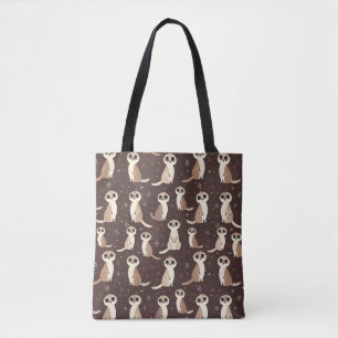 Tote Bag Cute Meerkat Motif