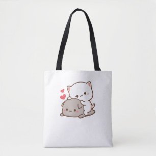 Tote Bag Cute Mochi Peach Cat