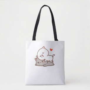 Tote Bag Cute Mochi Peach Cat