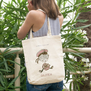 Tote Bag Cute Moderne Blush Rose Girl Petit marin Nautique