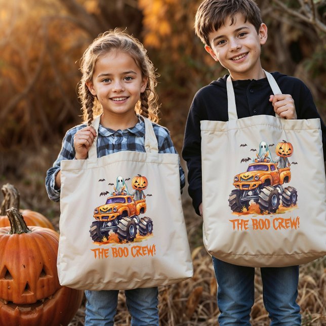 Tote Bag Cute Monster Truck Modern Bow Crew Halloween (Créateur téléchargé)