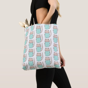 Tote Bag Cute Motif de chats Floral