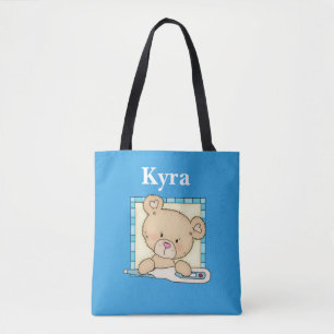 Tote Bag Cute Nurse ours ajouter le nom fourre-tout