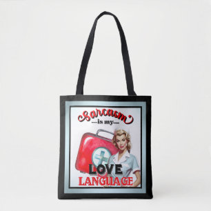 Tote Bag Cute Nurse Pinup_ Love