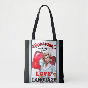 Tote Bag Cute Nurse Pinup_ Love
