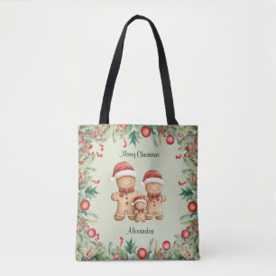 Tote Bag Cute pain d'épices biscuit Noël de famille