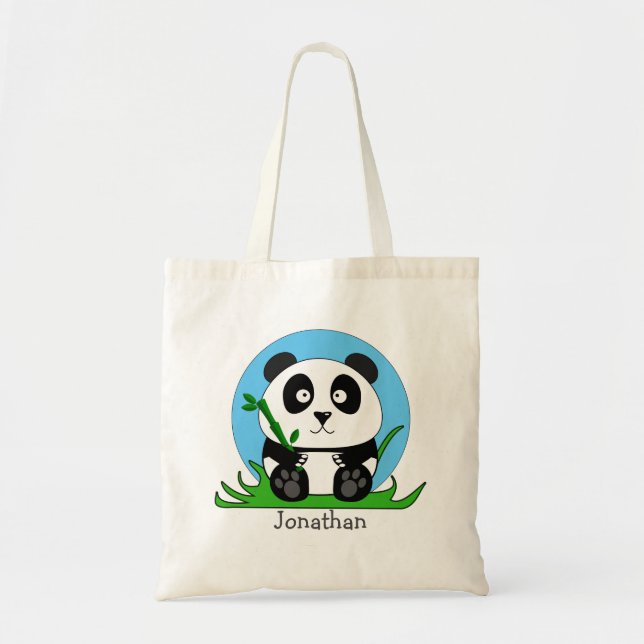 Tote Bag Cute Panda personnalisée (Devant)