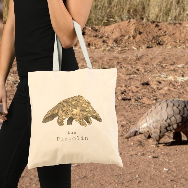 Tote Bag Cute Pangolin Animal Art (Cute pangolin animal art tote bag endangered species rare anteater)
