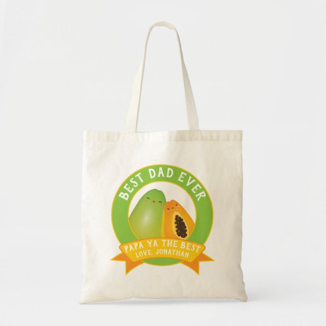 Tote Bag Cute Papa Ya Le Meilleur Jeu De Fruits Drôle Pour  (Devant)