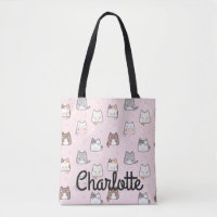 Cute Pastel Pink Kawaii Chats Éclatez Votre Nom