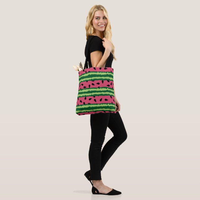 Tote Bag Cute pastèque Motif rose et vert (Sur le modèle)