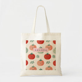 Tote Bag Cute personnalisée Kawaii Pastel Visages Tomato