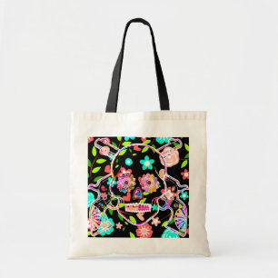 Tote Bag Cute plaque florale colorée crâne