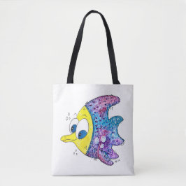 Tote Bag Cute poisson blanc coloré