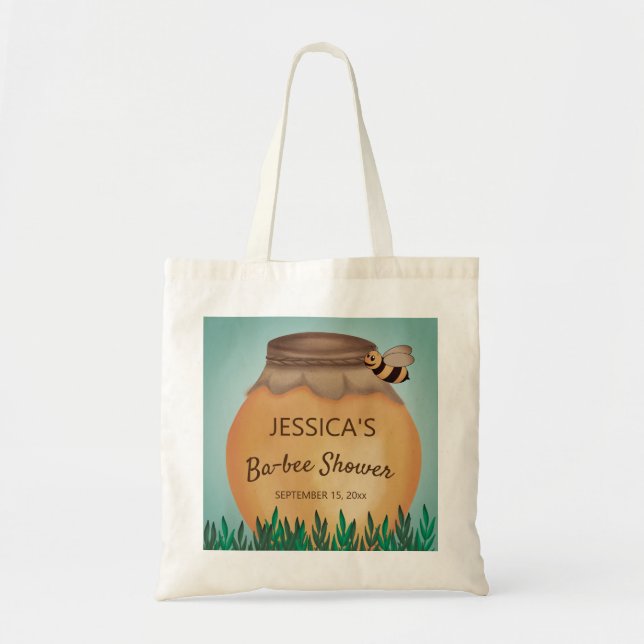 Tote Bag Cute Pot de miel et Baby shower d'abeille (Devant)