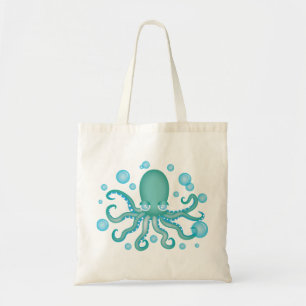 Tote Bag Cute poulpe Turquoise