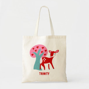Tote Bag Cute Red Deer Valentine's Day Personnalisé