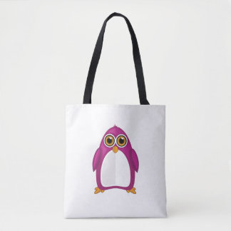 Tote Bag Cute Red Violet Penguin – Kawaii Cartoon Penguin
