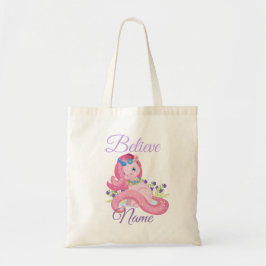 Tote Bag Cute Rose Unicorn Croire Personnalisé