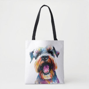 Tote Bag Cute Schnauzer - Conception colorée de chien