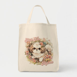 Tote Bag Cute Shih Tzu Mama Amoureux des chiens Funny Retro