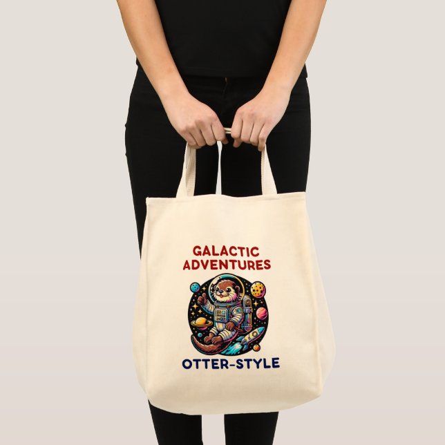 Tote Bag Cute Space Otter Aventure en Galaxie (Devant (produit))