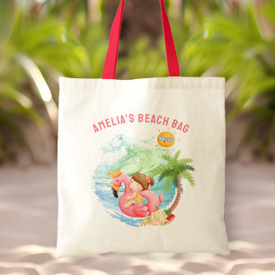 Tote Bag Cute Swimming Beach Name Girl