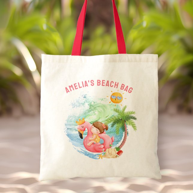 Tote Bag Cute Swimming Beach Name Girl (Cute Swimming Beach Name Girl Tote Bag)