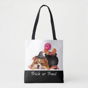 Tote Bag Cute Trick ou traiter bonbon chien chien personnal