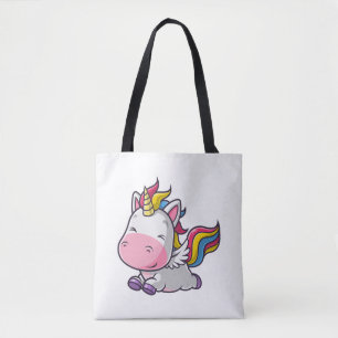 Tote Bag Cute Unicorn en cours d'exécution