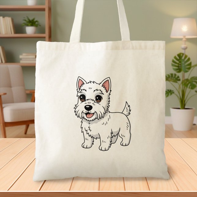 Tote Bag Cute West Highland White Terrier Dog (Créateur téléchargé)