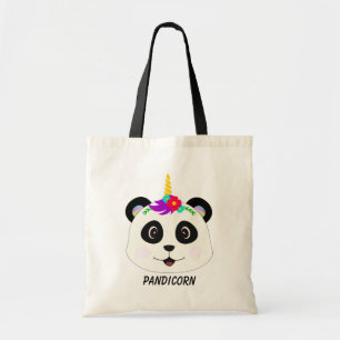 Tote Bag Cute Whimsical Panda Unicorn Pandicorn