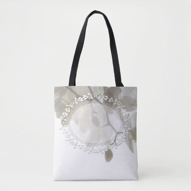 Tote Bag Cute white orchids (Devant)
