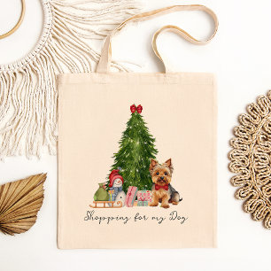 Tote Bag Cute Yorkshire terrier thème de Noël