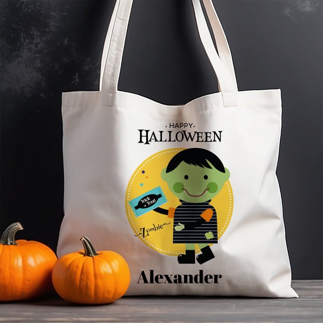 Tote Bag Cute Zombie personnalisable Trick ou traiter Hallo (Créateur téléchargé)